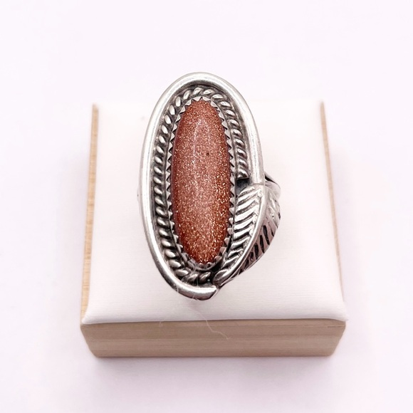 Size 6.5 Goldstone 925 Sterling silver ring - Picture 7 of 7